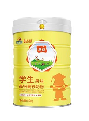 秦益愛貝聰學生果味高鈣高鐵奶粉  800克罐